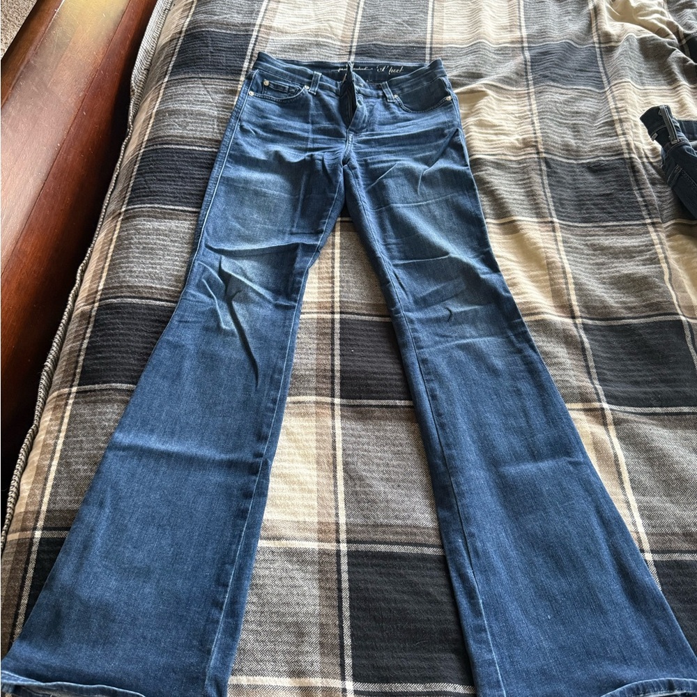 7 For All Mankind Medium Blue Flare Jeans